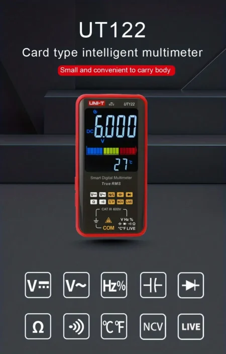 UNI-T UT122 Smart Professional Digital Multimeter Dual Display Mode NCV LIVE Tester True RMS Intelligent Multimeter