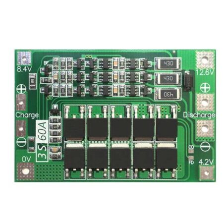 BMS 3S 11.1V 60A 18650 Lithium Battery Overcharge And Over-current Protection board-Good Quality (Balance)