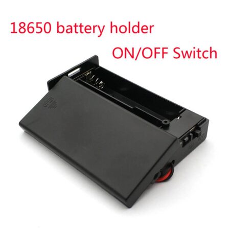 18650 x 2 Battery Holder With Cover And On/Off Switch