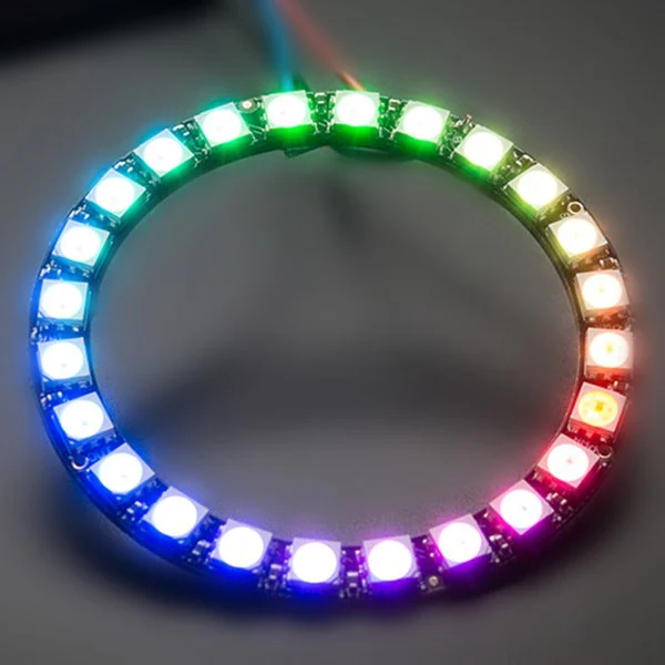 24 Bit WS2812 5050 RGB LED Built-in Full Color Driving Lights Circular Development Board