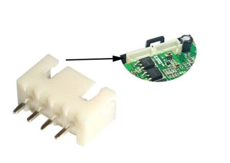 JST Connector 2.54mm Pitch 4 pin XH2.54 Polarized Male on PCB XH-4A