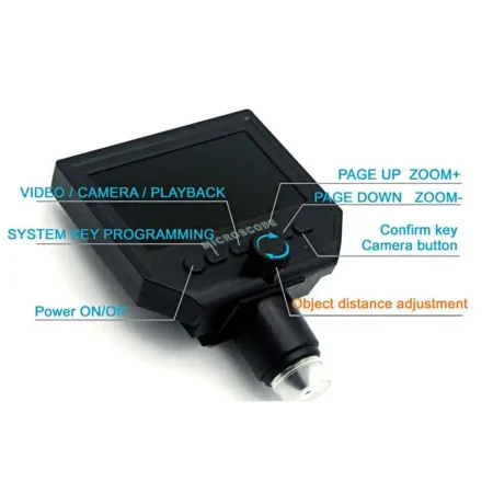Portable 3.6MP Digital Microscope with 4.3 Inch HD LCD Display and 1-600X Zoom