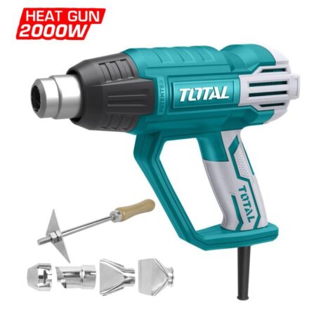 Total Heat Gun 2000W TB20078, 3 Temperature Settings 50-550°C, with 4 Nozzles