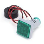VOLT AMP Meter Panel Mount 22mm Square Panel Green AD22-22FVA 500V 100A AC
