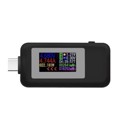 KWS-1902C Type-C Color Display USB Tester USB Charger Tester Black