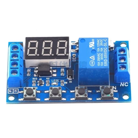 6-30V 1-Channel Power Relay Module with Adjustable Timing Cycle Relay Delay time Module