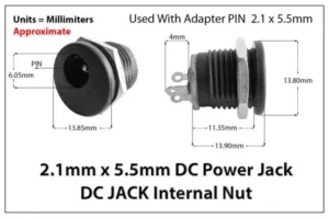 2.1×5.5mm DC Power Jack Socket Panel Mount Female