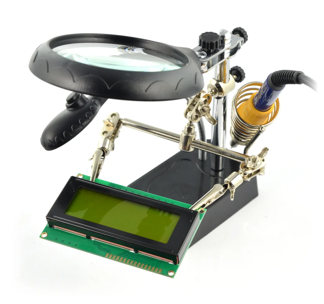 TE-800 LED Magnifier Glass With Auxiliary Clip AC/DC Interchangeable