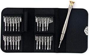 25 in 1 Precision Screwdrivers Set Repair Tool Kits with Black Leather Bag