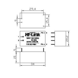 Hi-Link HLK PM01 5V/3W Switch Power Supply Module