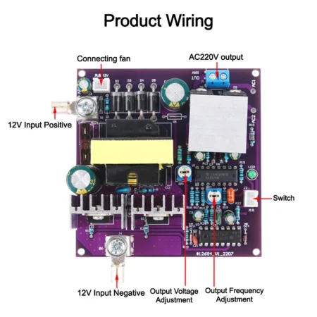 Inverter 300W Corrected Squair Wave 50Hz 12V To 220V Inverter Power Supply