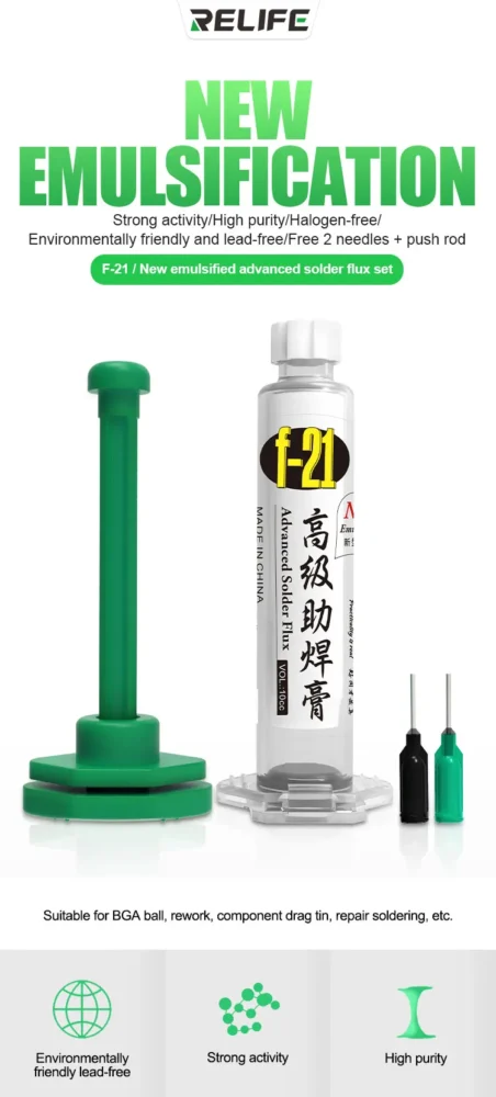Relife F-21 Emulsified Soldering Paste Flux Lead-Free Halogen-Free Solder Welding Paste