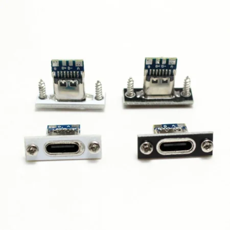 Type-C USB Jack 3.1 Type-C 4Pin Female Connector Jack Socket With Screw fixing plate