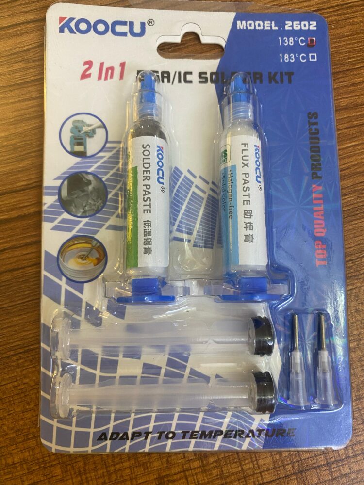 Koocu 2 in 1 BGA/IC Solder Kit 138C Flax Paste 5cc +Solder Paste sn42bi58 25g
