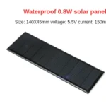 Solar Panel 0.8W 5.5V 150mA 140x45mm Polysilicon Waterproof