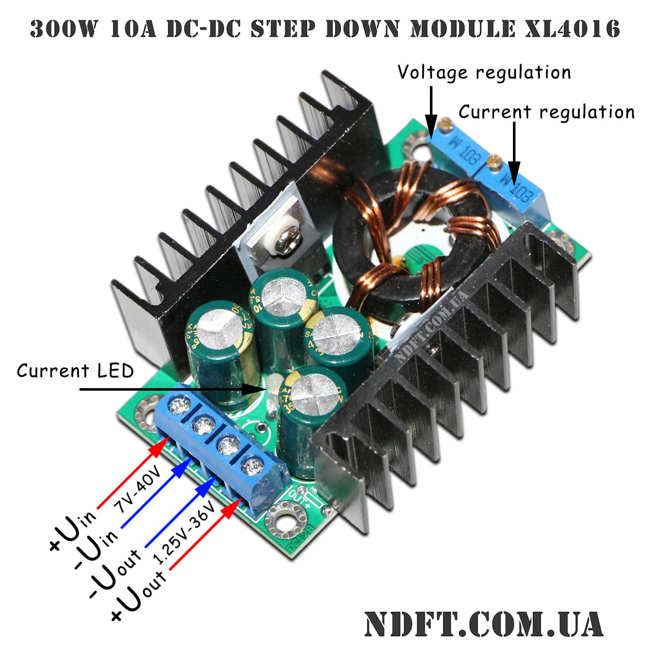 XL4016E1 DC-DC 10A 300W STEP-DOWN MODULE (7.0-40V to 1.25-36V) 3 module dc dc xl4016e1 10a 01