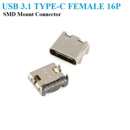 USB 3.1 Female PCB Type C SMD Connector 16Pin