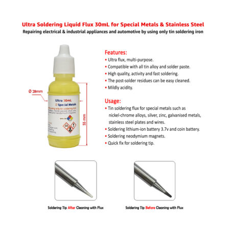 Ultra Soldering Liquid Flux 30mL for Special Metals & Stainless Steel