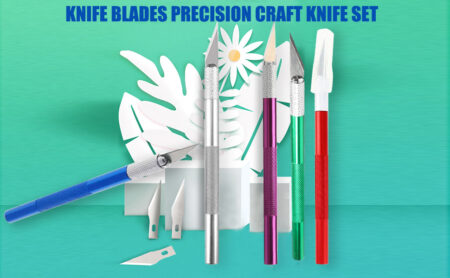 Precision Craft Knife Cutter 1 Handles and 5 Blades Random Color