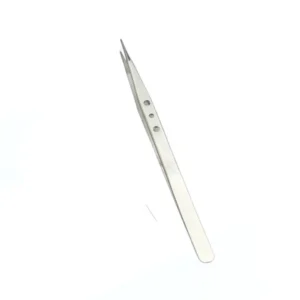 Kimei Non-Magnetic Anti-Acid Straight Tweezer Stainless Steel AAA-12s Precision Tweezers Tip with Hole Phone Repair Tool