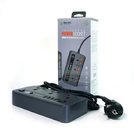 RELIFE RL-316D QC 3.0 Intelligent Timing Control Switch Socket 3 Power Strip 5 USB Fast Charging