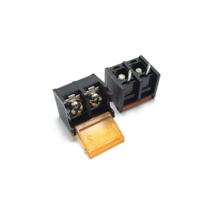 2 Pin Barrier Terminal Block Connector with Flap Cover Lid 9.5 mm HB9500SS-9.5-2p