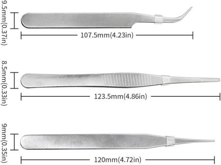 3Pcs/set Stainless Steel Tweezers Set Repair Tools Electronics Industrial Tweezers TS-9803