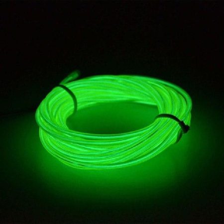 5M Neon Light Dance Party Decor Light Neon LED Lamp Flexible EL Wire Rope Tube Waterproof LED Strip GREEN
