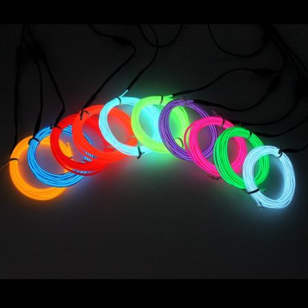 5M Neon Light Dance Party Decor Light Neon LED Lamp Flexible EL Wire Rope Tube Waterproof LED Strip Yellow