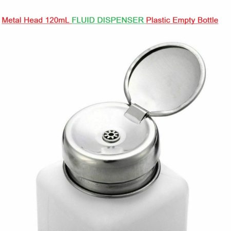 Metal Head 120mL FLUID DISPENSER Plastic Press Alcohol Empty Bottle For Soldering Repair Tools Solvent Pump Flux Liquid PCB Cleaner Thinner Bottle
