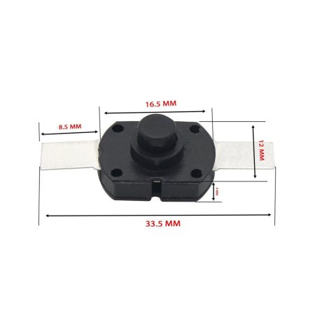 Push Button On/OFF 1612YD 9mm metal plates 1A 30V SPST self-locking tactile switch