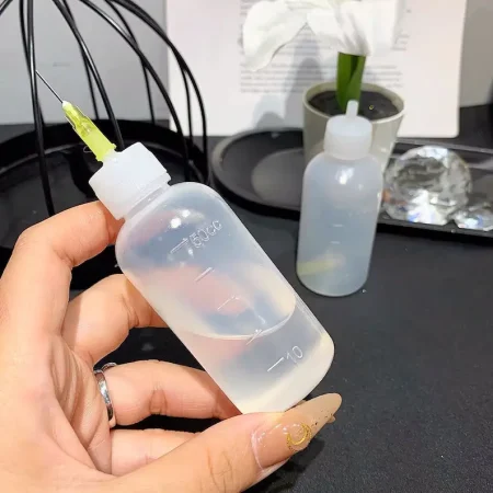 50cc Bottle 50ML Needle Tip Glue Bottle Squeeze Plastic Bottle Dispensing Needle Sealing Cap, Needle Tip Bottles