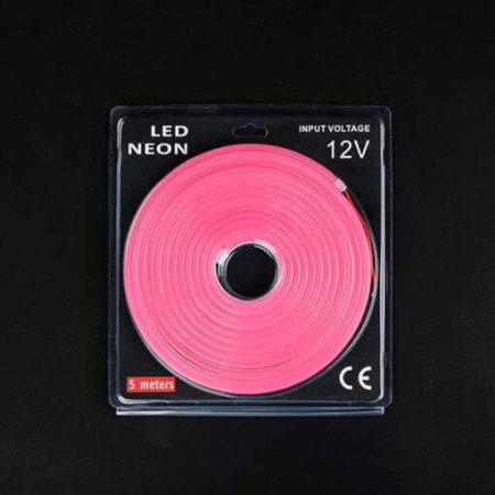 5M Neon Light Dance Party Decor Light Neon LED Lamp Flexible EL Wire Rope Tube Waterproof LED Strip pink