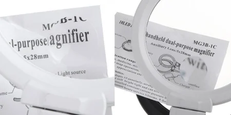 Magnifier desktop 2.5x/8x-90mm foldable with backlight (10 LED) mg3b-1B