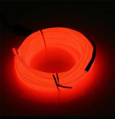 5M Neon Light Dance Party Decor Light Neon LED Lamp Flexible EL Wire Rope Tube Waterproof LED Strip Red