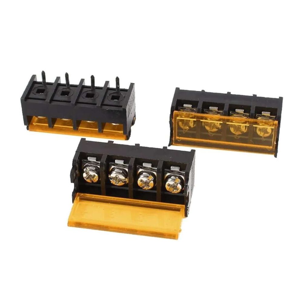 4 Pin Barrier Terminal Block Connector with Flap Cover Lid 9.5 mm HB9500SS-9.5-4p
