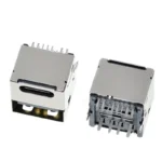 Type-C Dual USB Jack 90 Degree USB Connector Female 4 Straight Feet Female Socket PD Quick Charger For Car