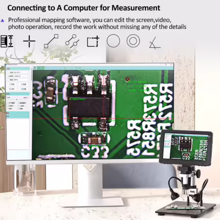 DM9H Microscope 7'' IPS Screen 1200X 16MP Camera, Magnification Soldering Microscope Digital Microscope