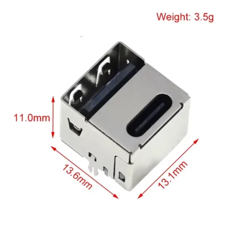 Type-C Dual USB Jack 90 Degree USB Connector Female 4 Straight Feet Female Socket PD Quick Charger For Car