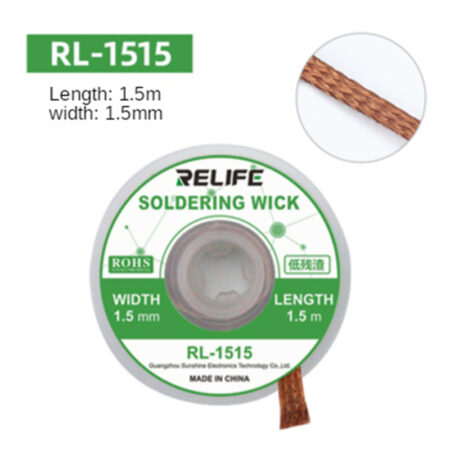 RELIFE Soldering Wick Desoldering Braid Solder Remover Wire RL-1515 1.5mm 1.5 Meter