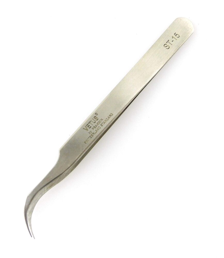 Stainless Steel Curved Tweezers HRC40 ST-15 for DIY Repair Tool