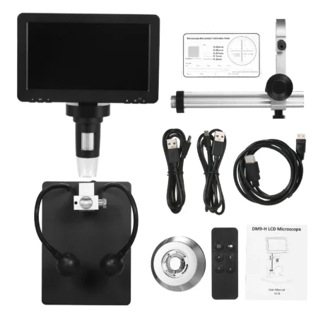 DM9H Microscope 7'' IPS Screen 1200X 16MP Camera, Magnification Soldering Microscope Digital Microscope