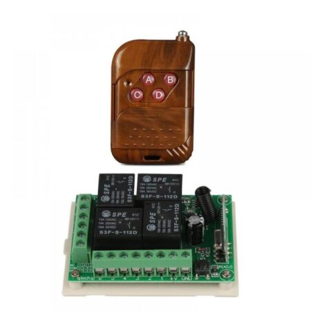 Remote Control Switch DC 12V 4 Channel Relay Receiver & Transmitter Module RF 433MHz Universal Wireless