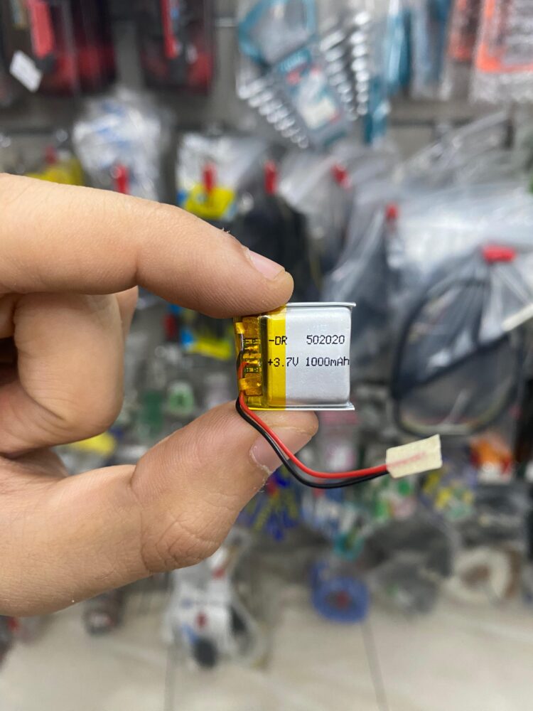 Polymer Li-Ion Single Cell Battery 3.7V 1000mAh 502020 20*20*5mm 2 Wire