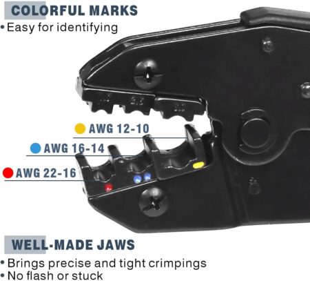 HS-30J Professional Insulated Wire Terminals Connectors Ratcheting Crimper Tool, Wire Crimp Tool