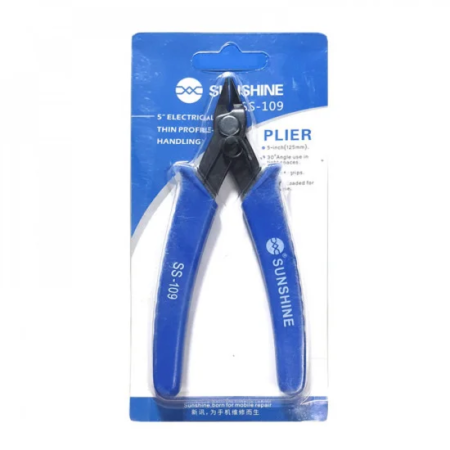 SUNSHINE SS-109 Blue Cutter Plier 5-inch Precision Diagonal Cutting Pliers for Cutting Wire / Insulating Sleeve / Tape