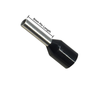 E1508 Black Crimp Connector Insulated Pin Terminal