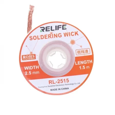 RELIFE Soldering Wick Desoldering Braid Solder Remover Wire RL-2515 2.5mm 1.5 Meter