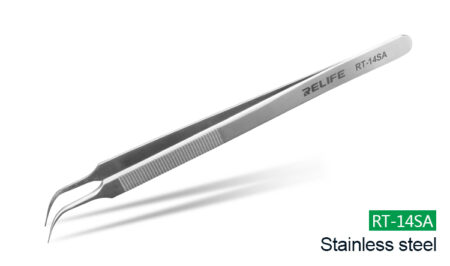 RELIFE RT-14SA Precise Tweezers Stainless Steel Curved Tweezers