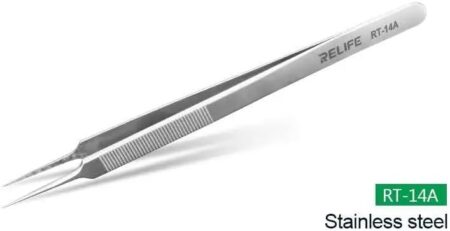 RELIFE RT-14A Precise Tweezers Stainless Steel Straight Tweezers